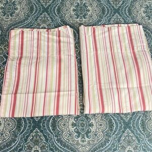 Martha Stewart Cream Pillow Shams with Pink and Green Stripe